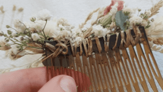 Résultat du tuto : réaliser un peigne floral